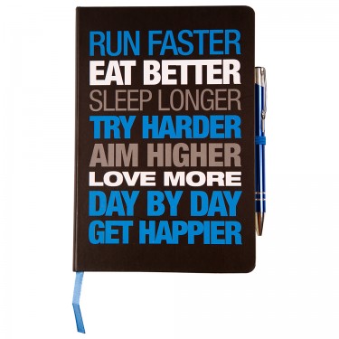 Motivational Notebook - Hardback A5 Black/Blue